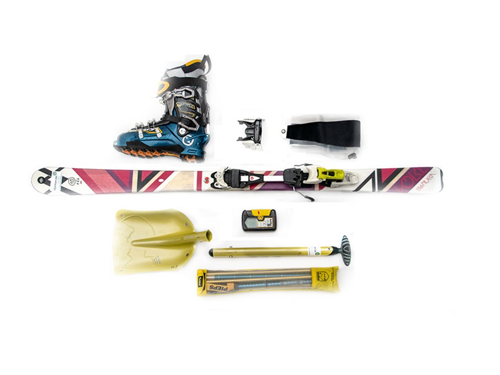 Set: Ski + LVS + Sonde + Schaufel + Schuhe 